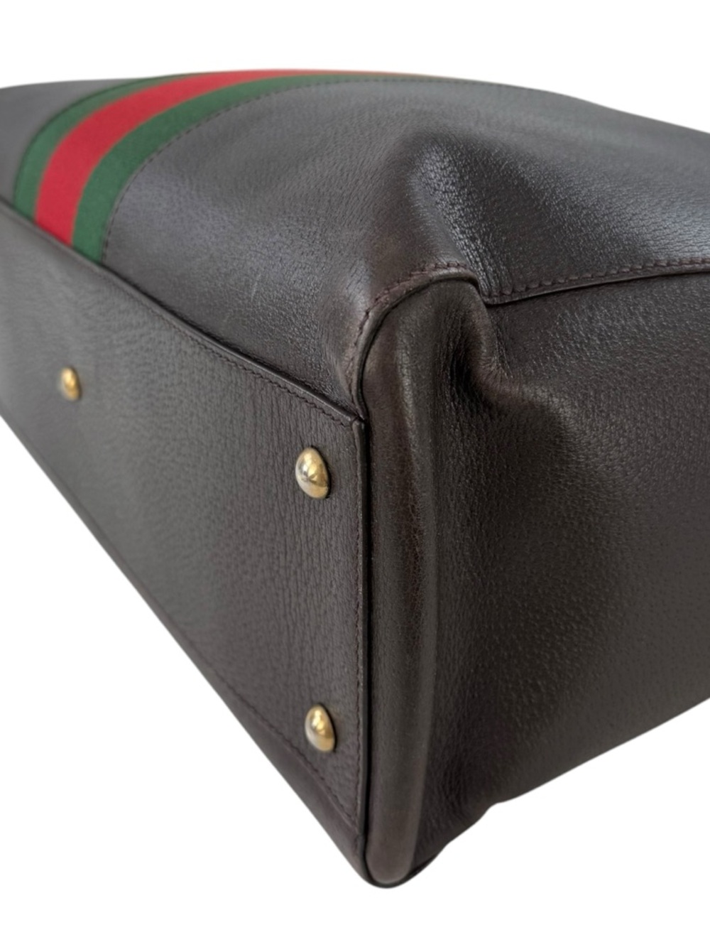 Gucci Calfskin Leather Medium Web Stripe Satchel Bag - Picture 13 of 13